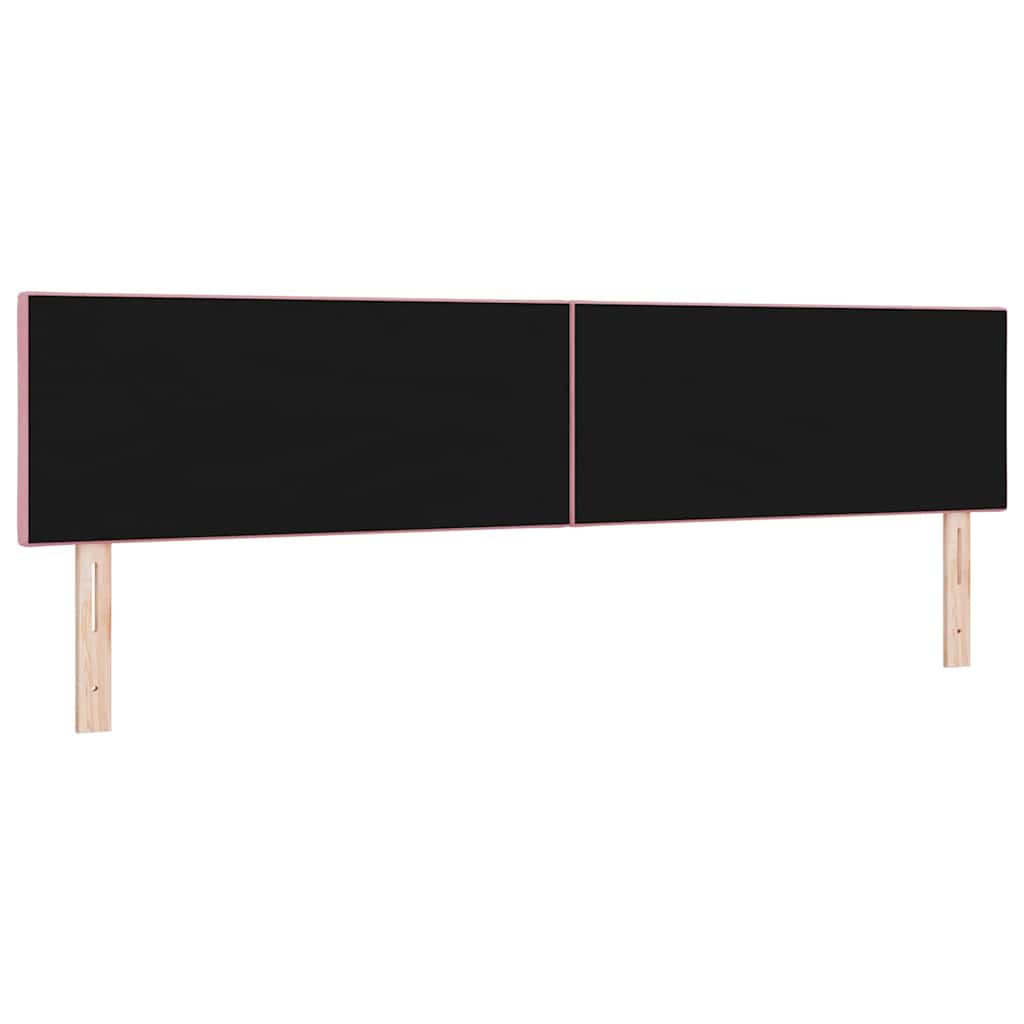 LED Headboard with LED Strip Lights Manual Pink 200 cm Velvet